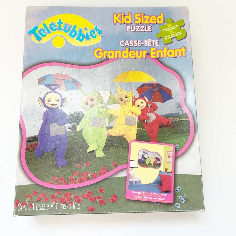 Vintage 99 Teletubbies Kids Floor Puzzle Milton Bradley Hasbro 18 Piece Toddler
